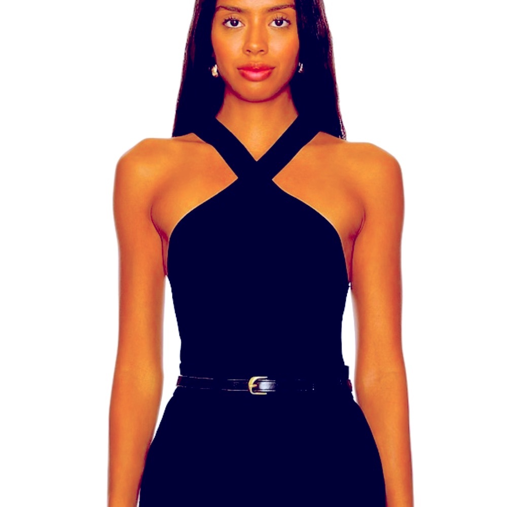 BY LULUS BLACK HALTER CROP TOP BY LULUS!